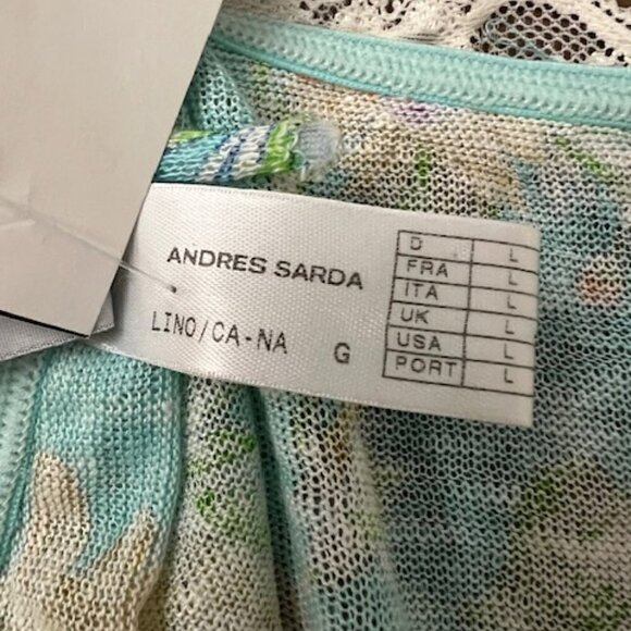 Andres Sarda Floral Print Mesh Lace Cami Size L - Picture 5 of 5